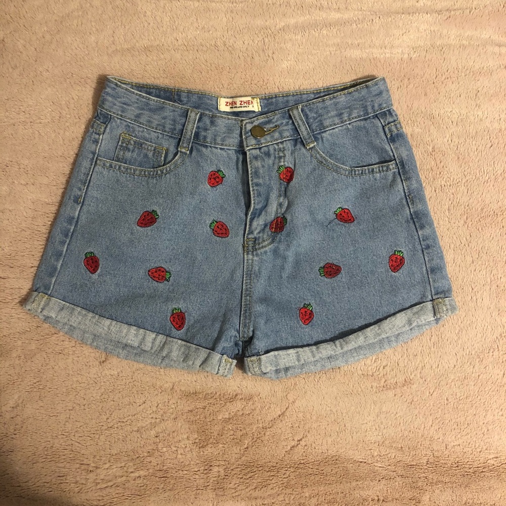 Strawberry High Waisted Shorts